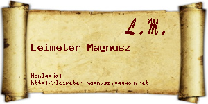 Leimeter Magnusz névjegykártya